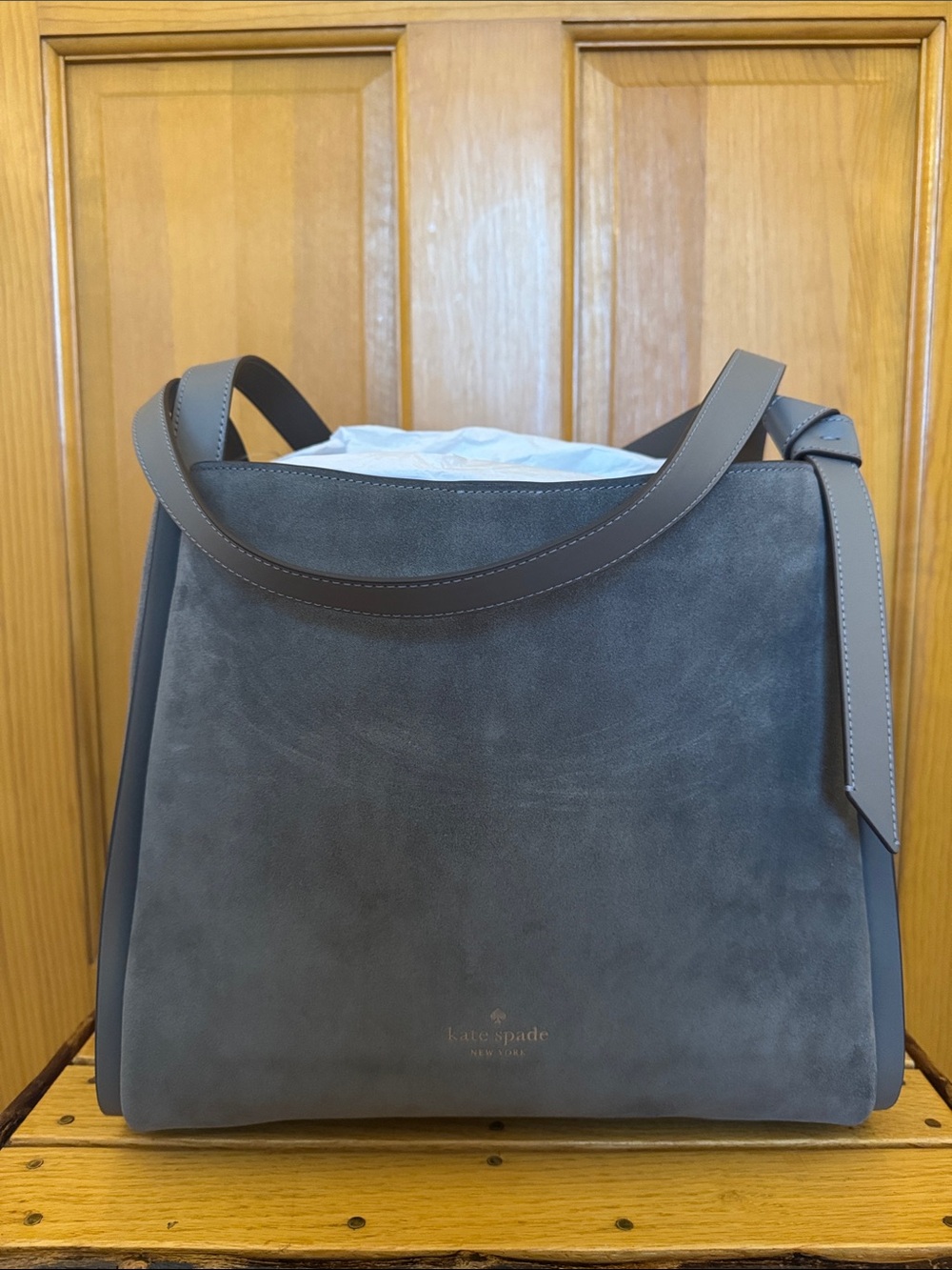 Kate Spade ♠️ Grey Suede Shoulder Bag
